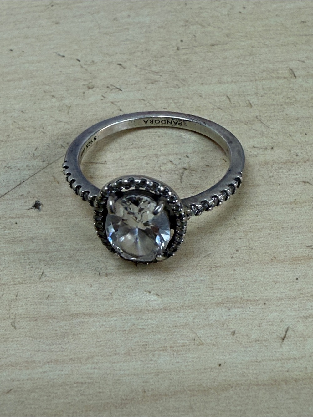 Pandora Silver Clear Crystal Halo Ring